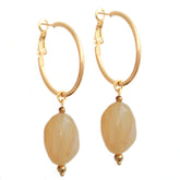 Boucles d'oreilles roches beige
